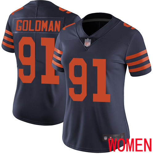 Chicago Bears Limited Navy Blue Women Eddie Goldman Jersey NFL Football #91 Rush Vapor Untouchable